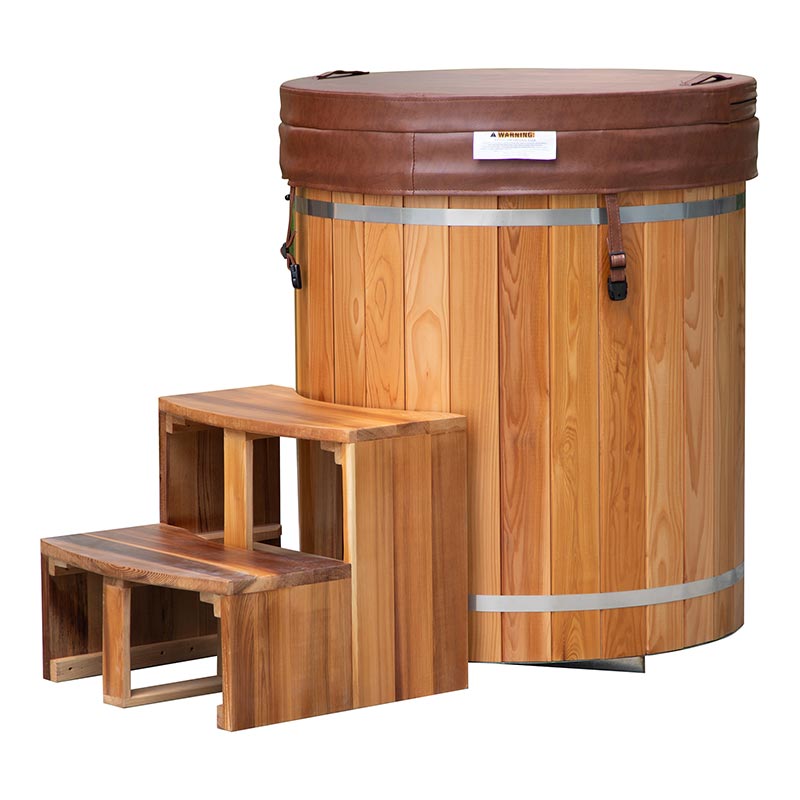 Kültéri Red Cedar hideg merülőkád 304-es rozsdamentes acél béléssel
