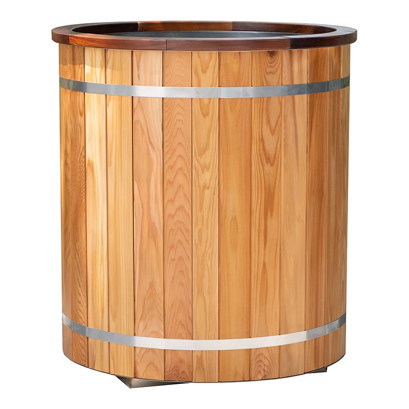 Kültéri Red Cedar hideg merülőkád 304-es rozsdamentes acél béléssel