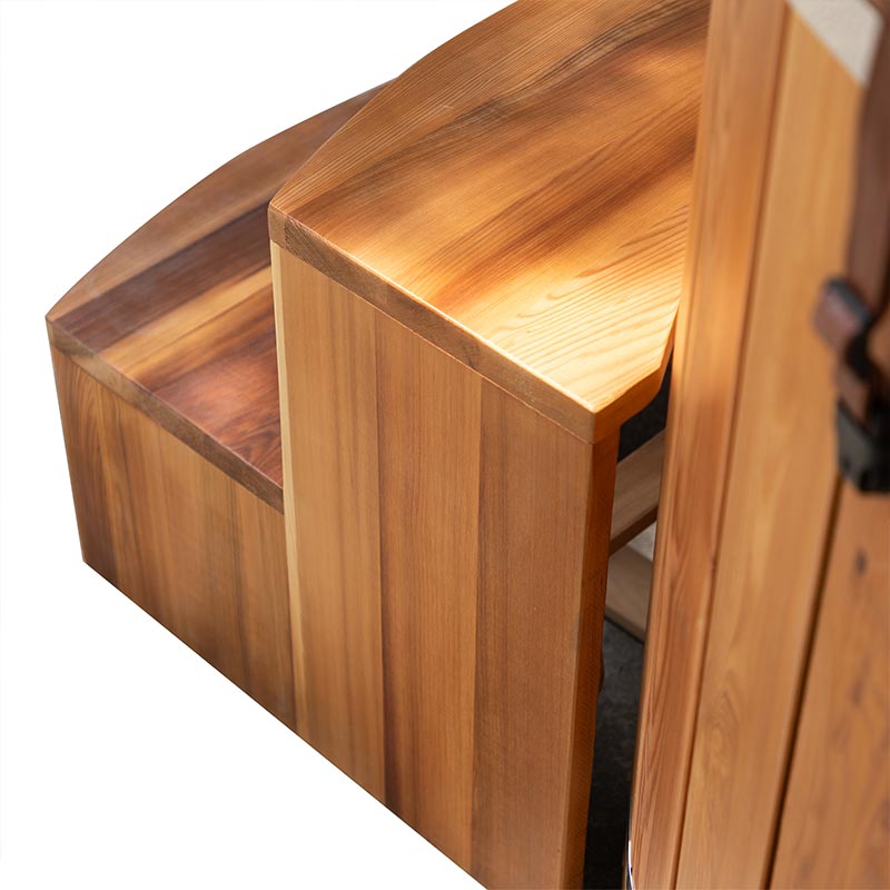 Kültéri Red Cedar hideg merülőkád 304-es rozsdamentes acél béléssel