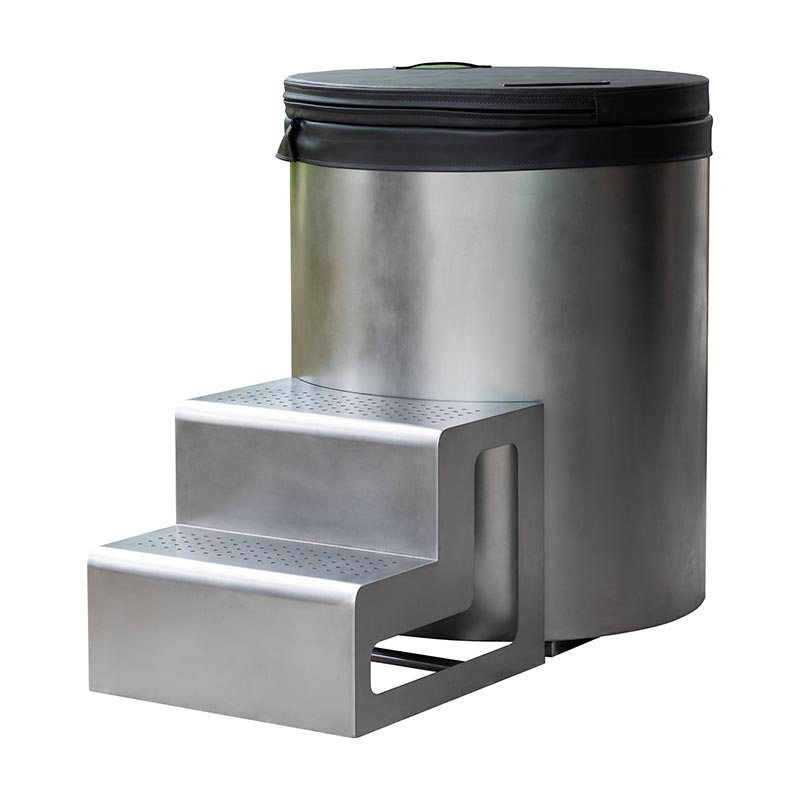 Teljes 304-es rozsdamentes acél kerek hideg merülőkád